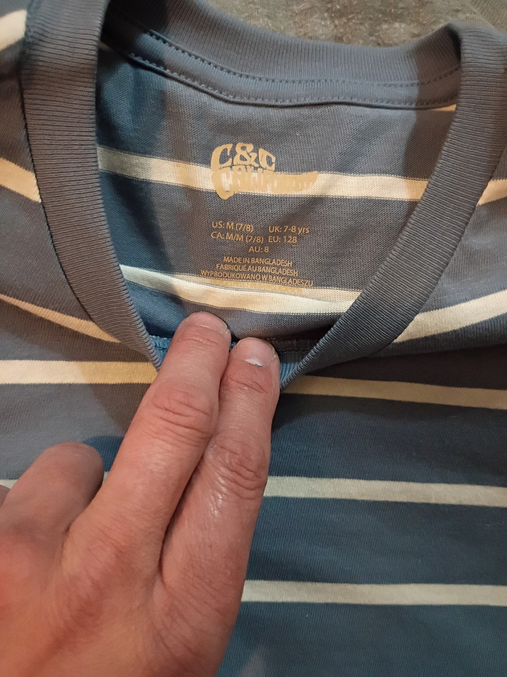 C&C California Blue and White Striped Short Sleeve Tee
